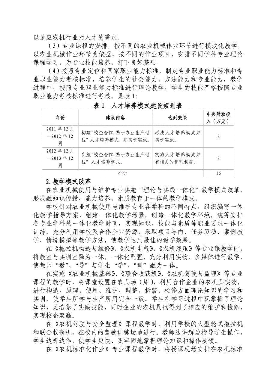 专业一农业机械使用与维护专业建设计划_第5页