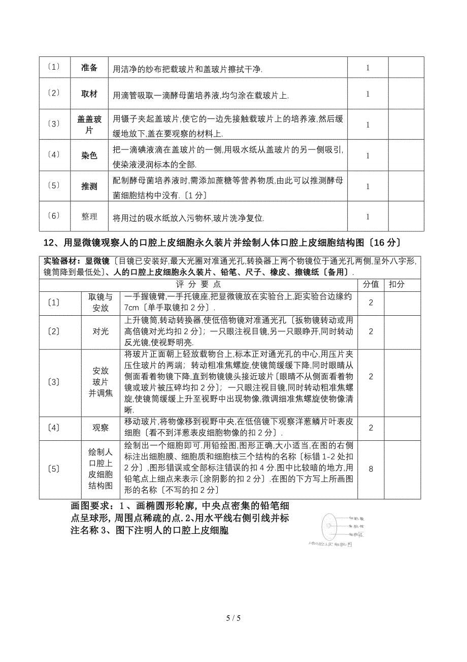 河南省中招实验操作考试操作标准_第5页