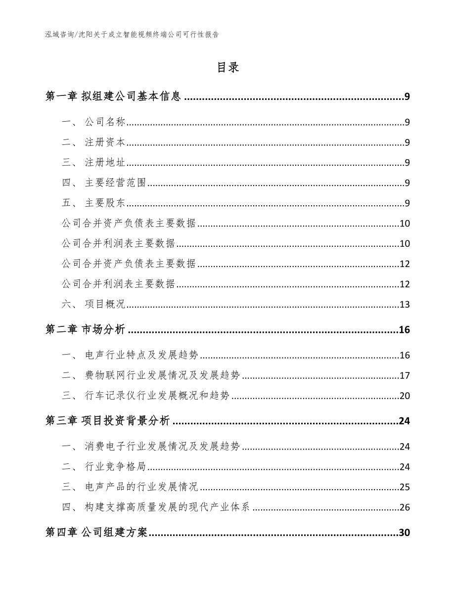 沈阳关于成立智能视频终端公司可行性报告（模板范本）_第2页