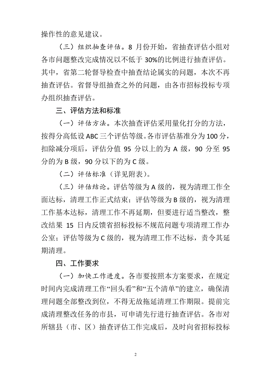 招标投标不规范问题专项清理工作抽查评估方案_第2页