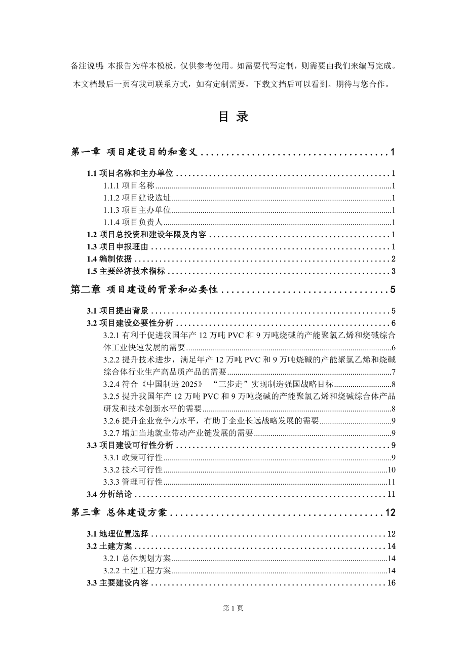 年产12万吨PVC和9万吨烧碱的产能聚氯乙烯和烧碱综合体项目建议书写作模板_第3页