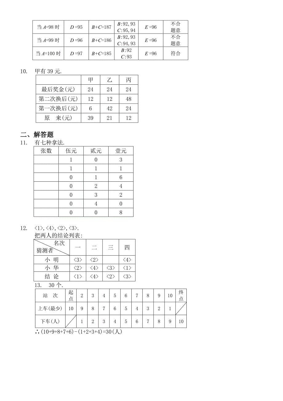 三年级奥数第十四讲列表法应用题教师版A_第5页