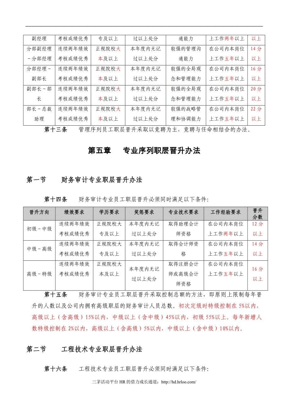 湖北金环员工职层晋升管理办法_第5页