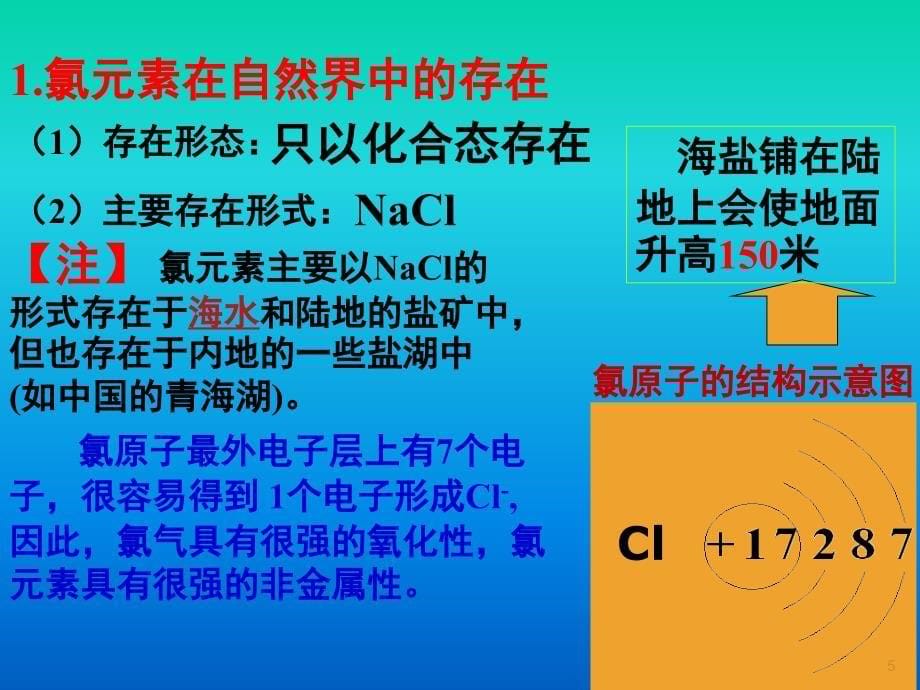 4.2富集在海水中的元素氯11人教版必修1.ppt_第5页