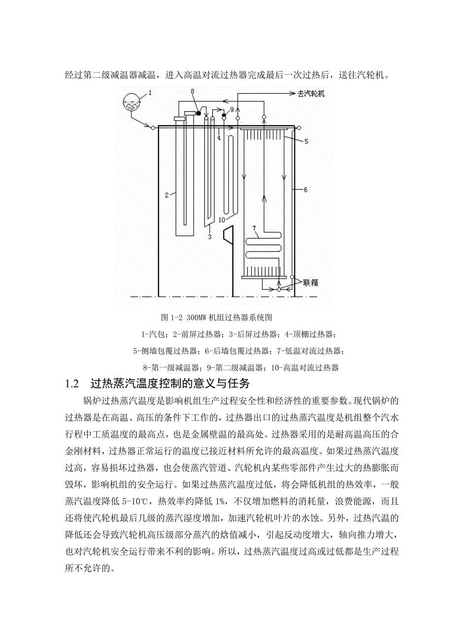 单元机组汽温控制系统的设计毕业论文_第5页