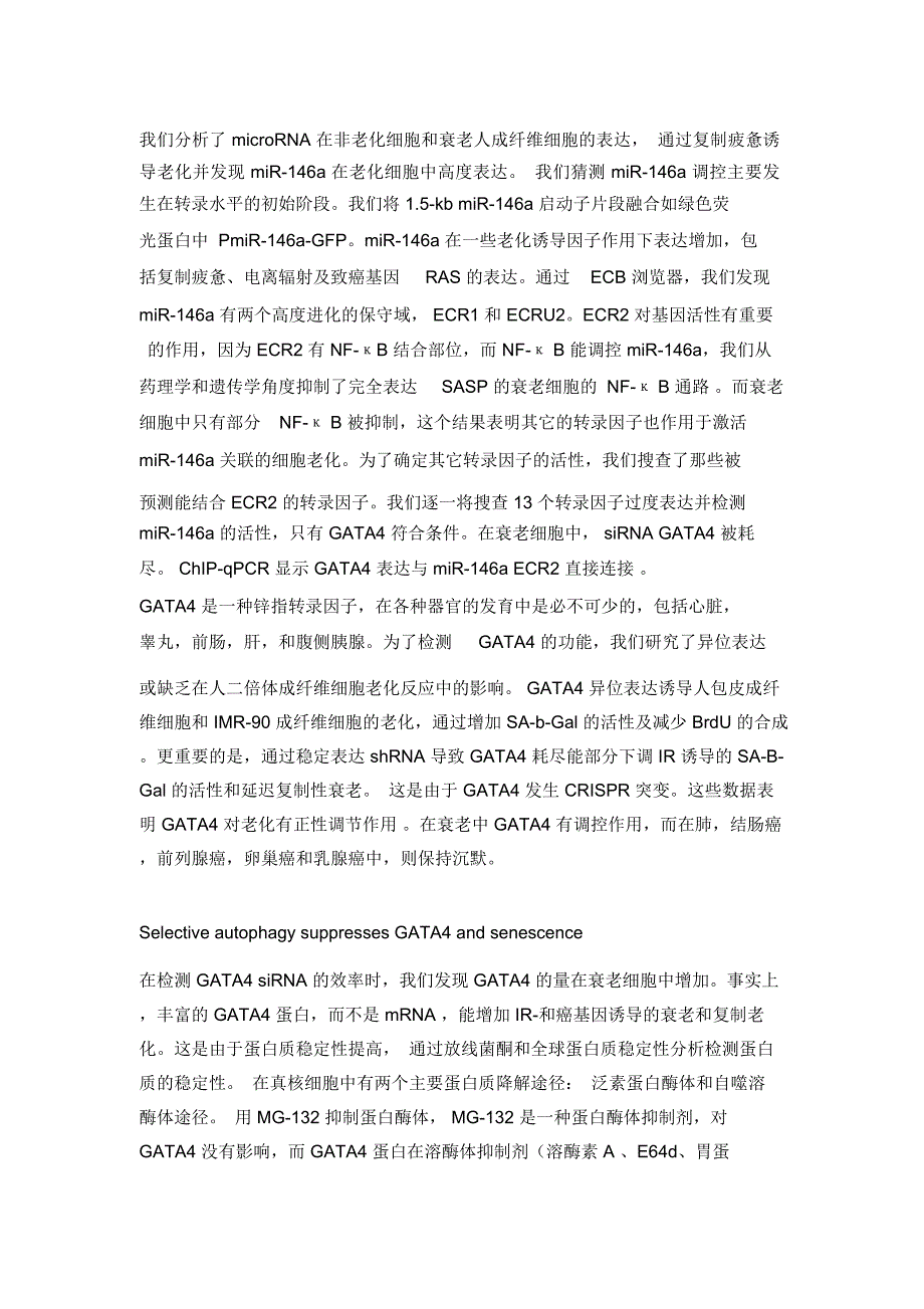 DNA损伤反应诱导炎症和衰老通过抑制GATA4自噬_第3页