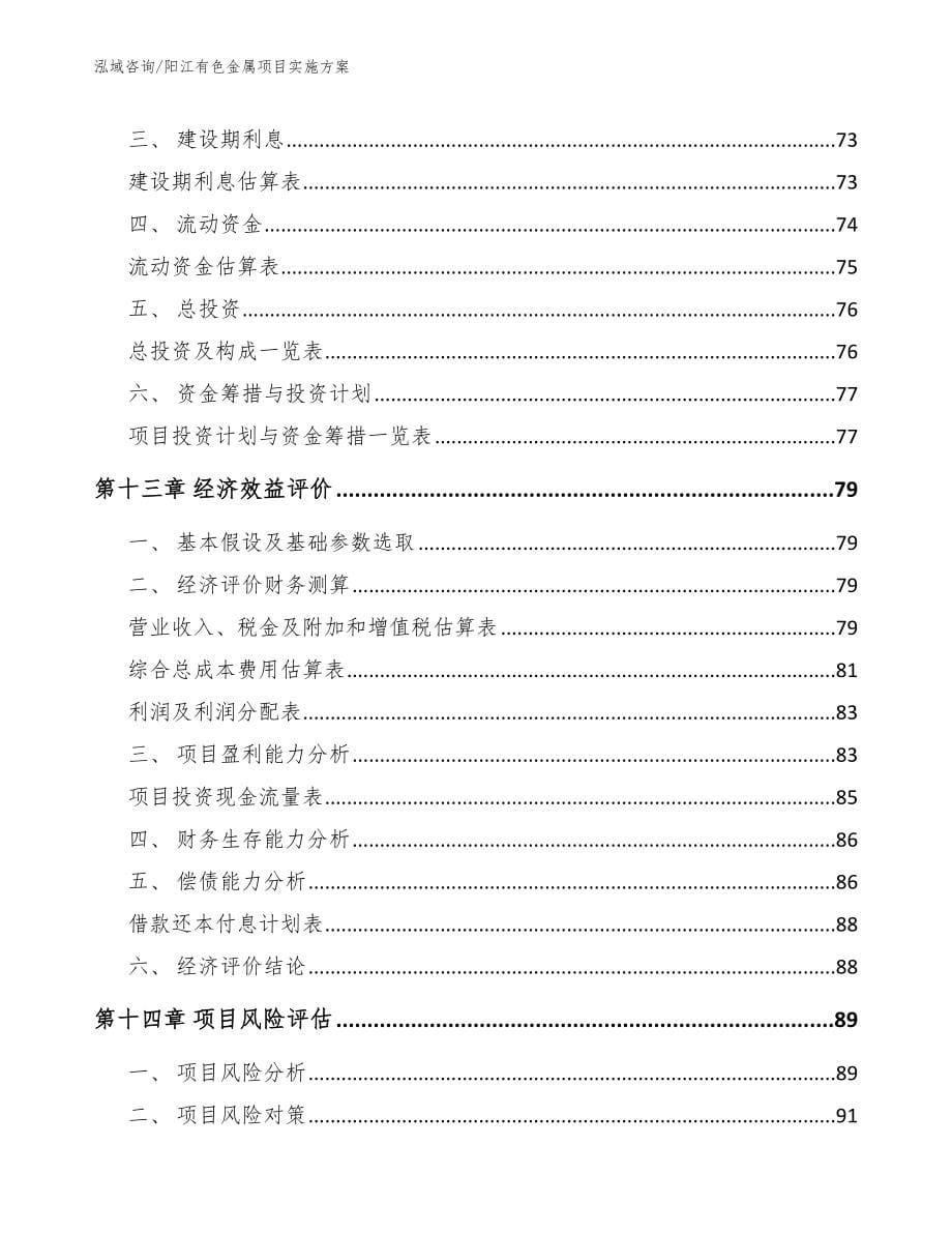 阳江有色金属项目实施方案_模板_第5页