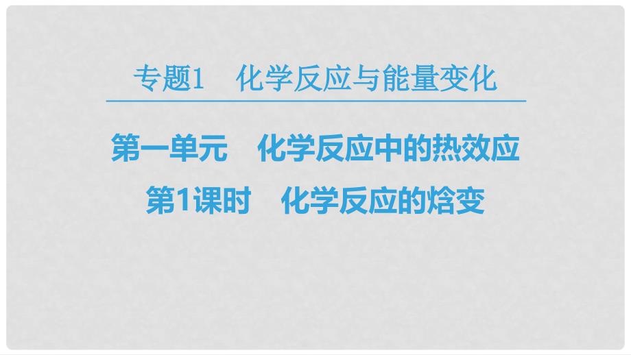 高中化学 专题1 化学反应与能量变化 第一单元 化学反应中的热效应 第1课时 化学反应的焓变课件 苏教版选修4_第1页