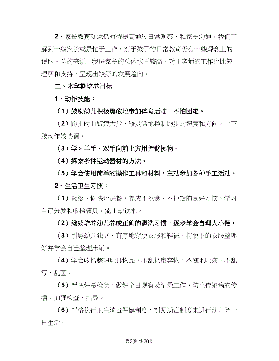 幼儿园中班班级工作计划模板（5篇）_第3页