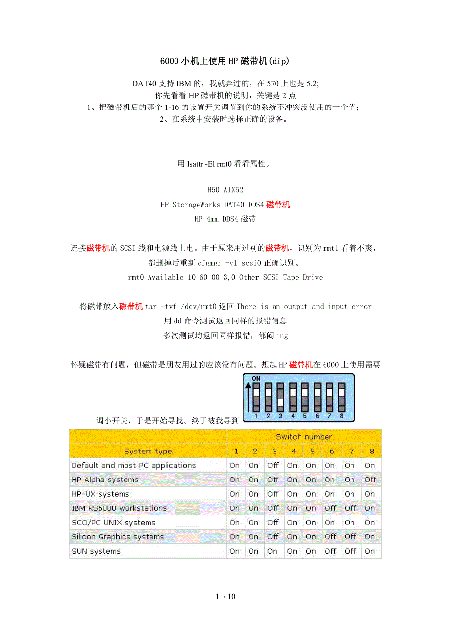 6000小机上使用HP磁带机(dip)供参考_第1页