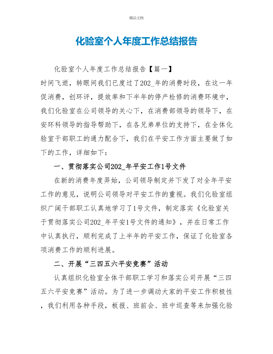 化验室个人年度工作总结报告_第1页