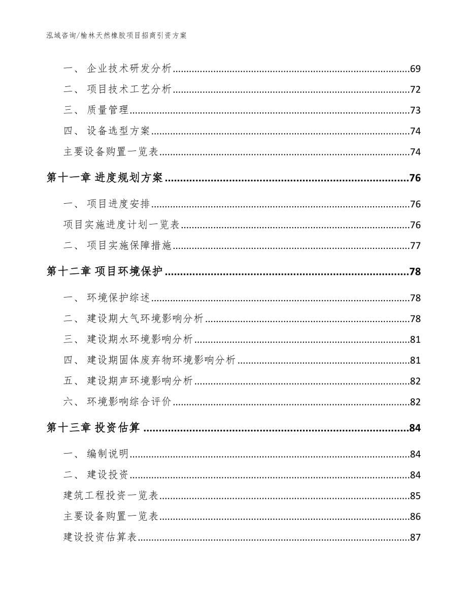 榆林天然橡胶项目招商引资方案（范文）_第5页