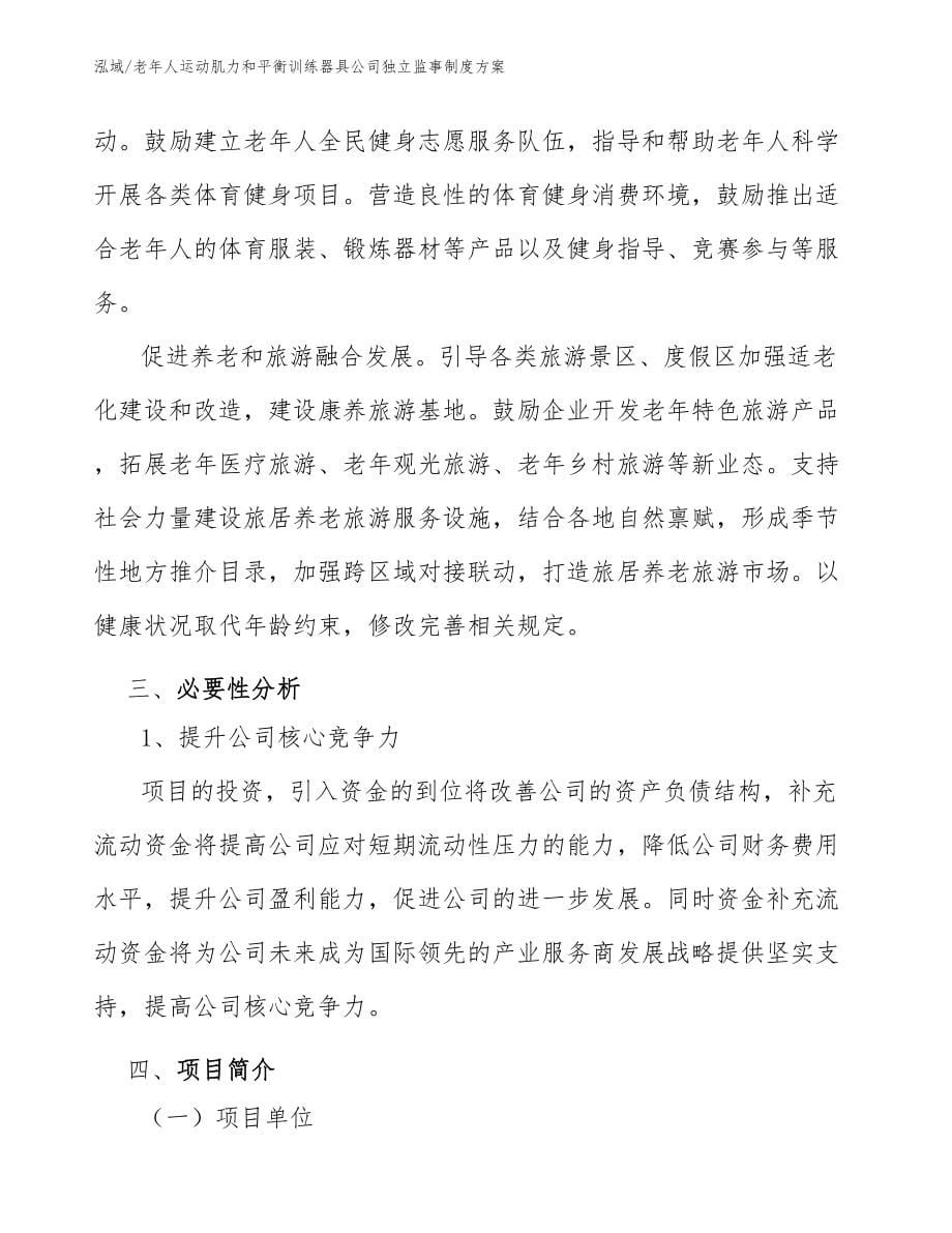 老年人运动肌力和平衡训练器具公司独立监事制度方案_第5页