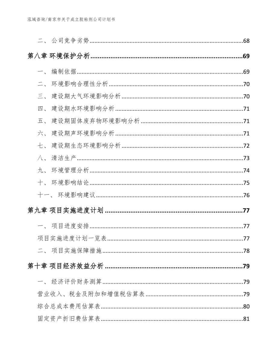南京市关于成立胶粘剂公司计划书_第5页