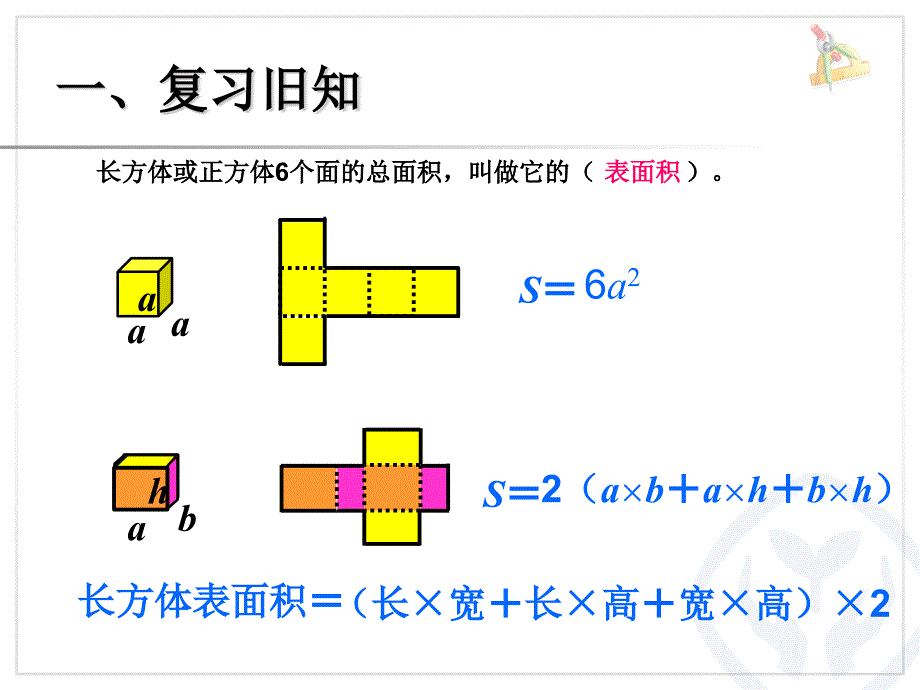 人教版五年级下册数学长方体和正方体的表面积练习课_第2页