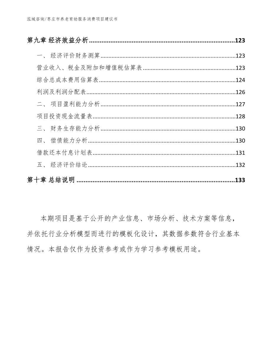 枣庄市养老育幼服务消费项目建议书（范文模板）_第5页