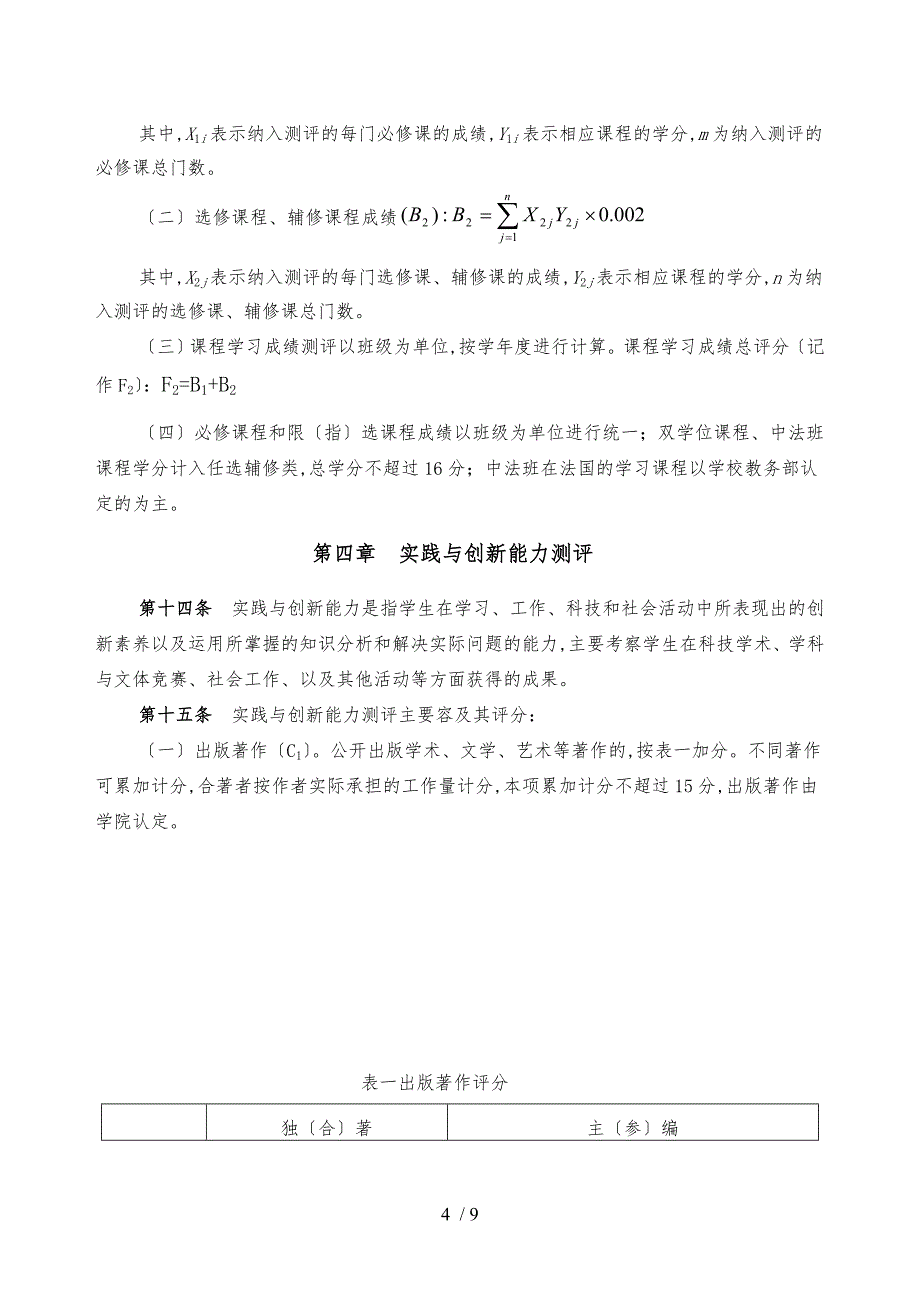 武汉大学经济与管理学院本科学生素质综合测评实施办法_第4页