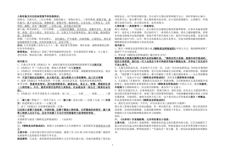 中考复习之名著专题资料_第2页