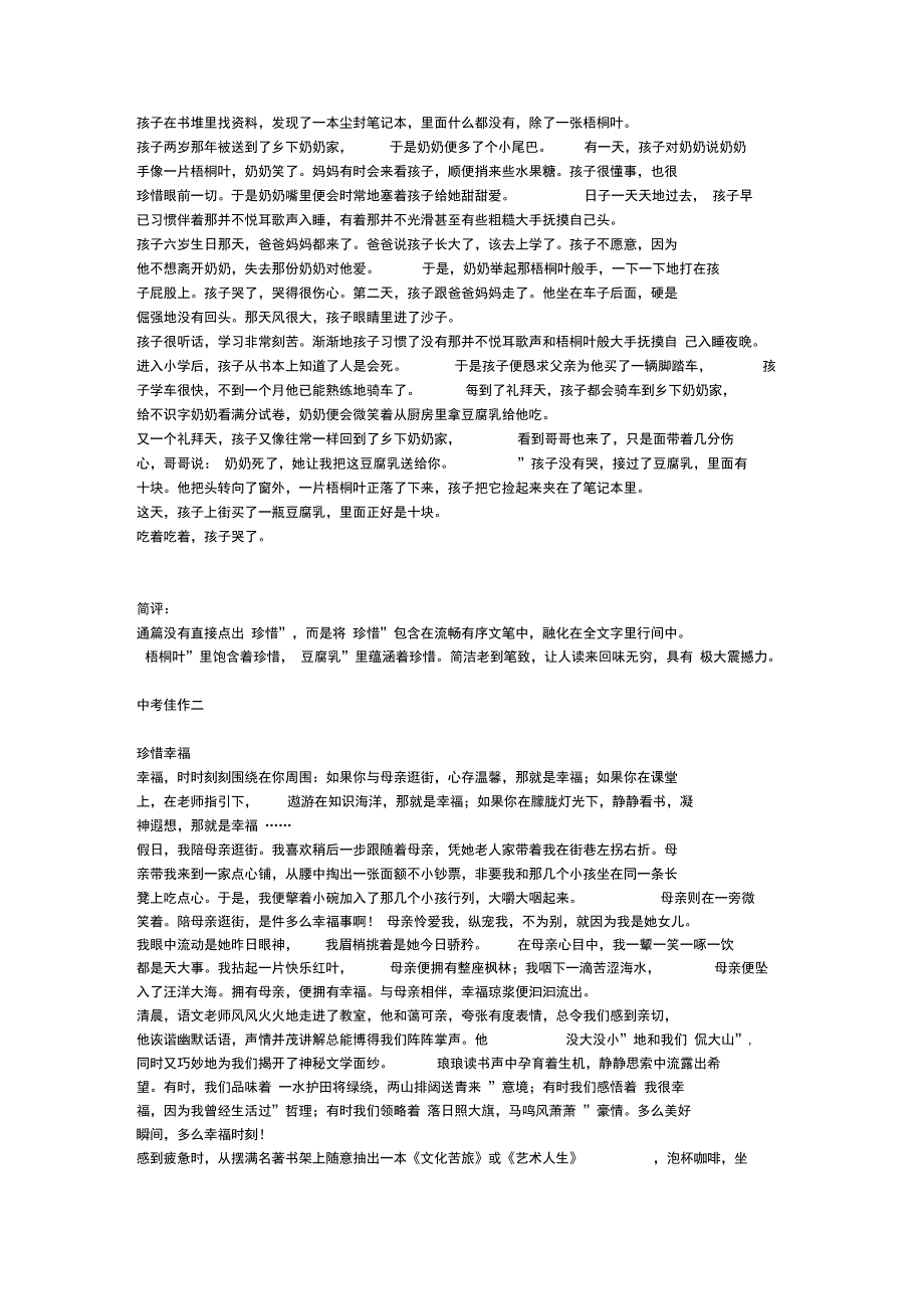 2004年江苏无锡市中考优秀作文与评析_第2页