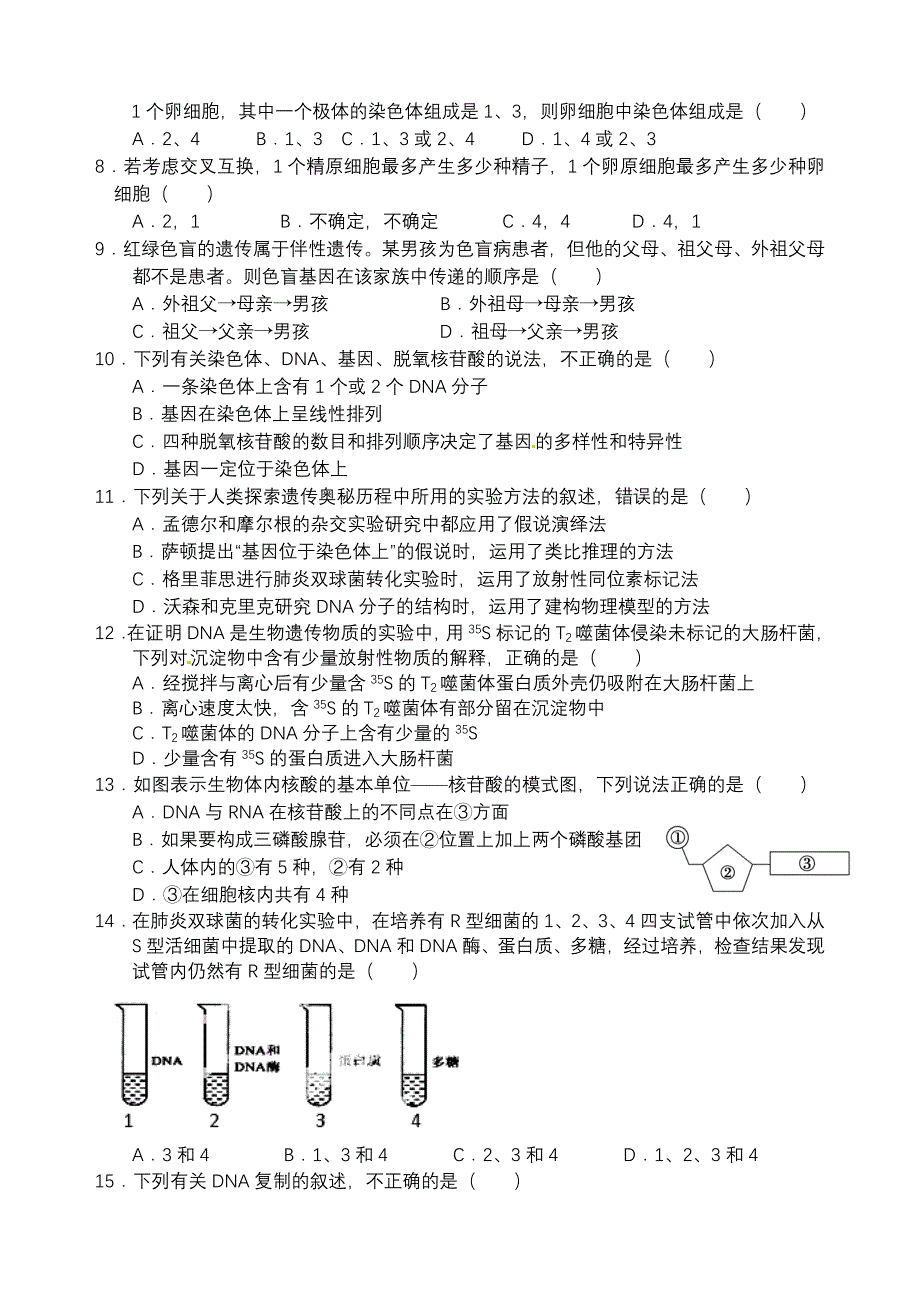 生物必修二期中考试(共9页)_第2页