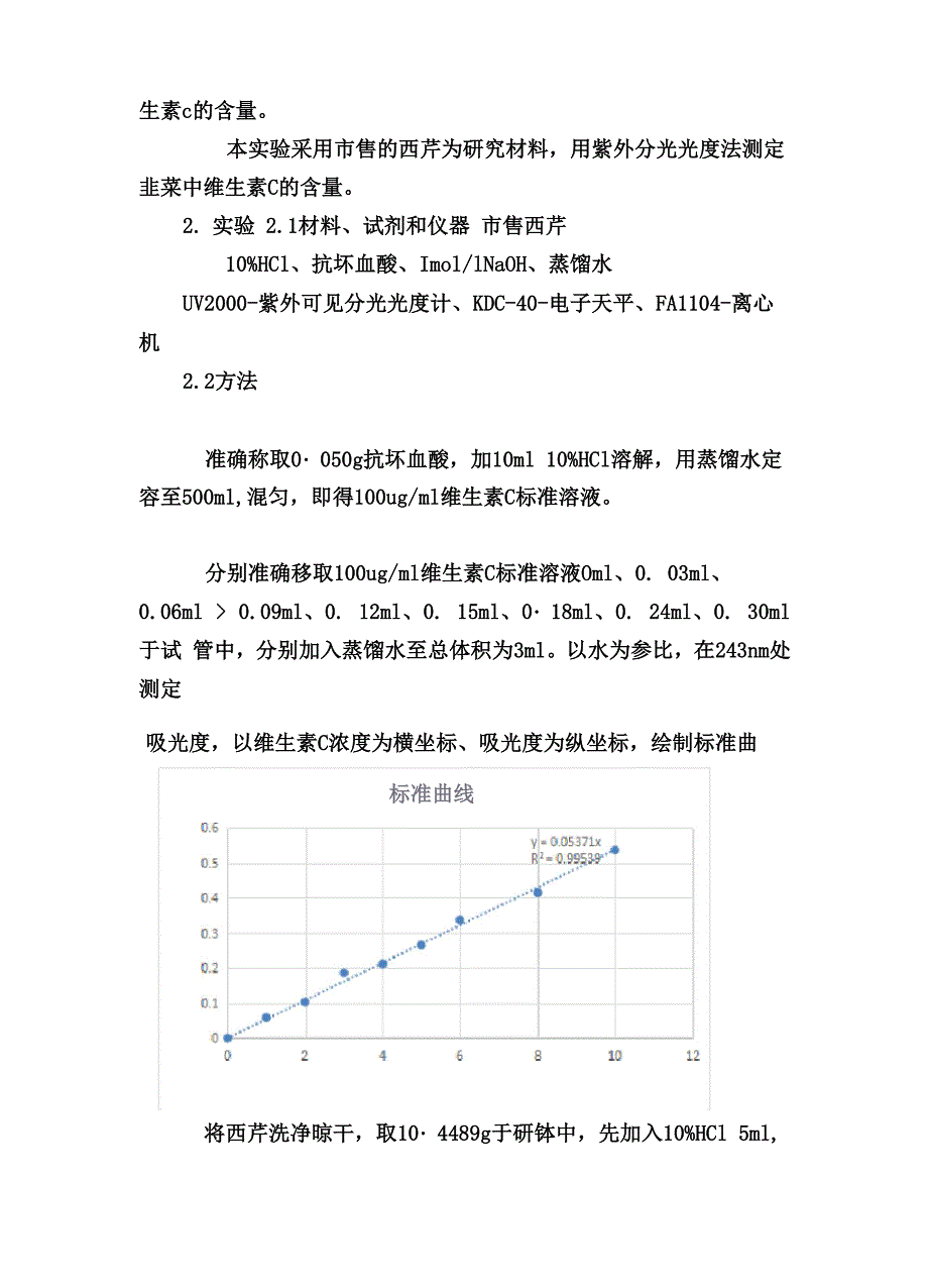 紫外分光光度计法测定果蔬中维生素C的含量_第3页