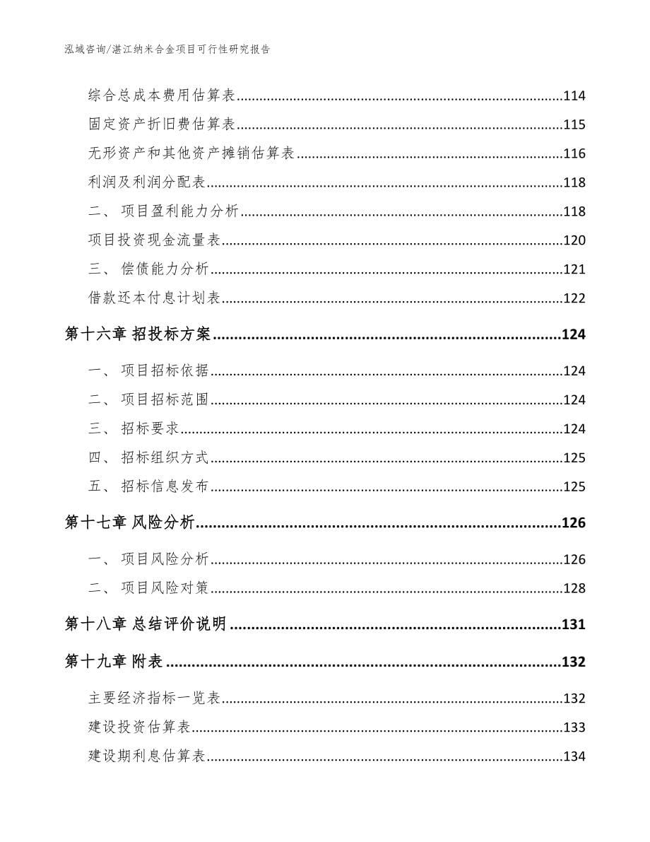 湛江纳米合金项目可行性研究报告【范文参考】_第5页