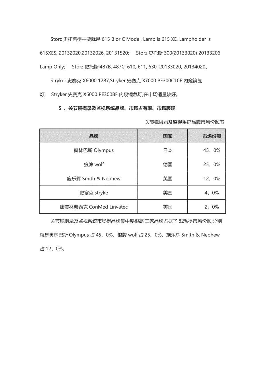 关节镜各子系统市场分析_第5页