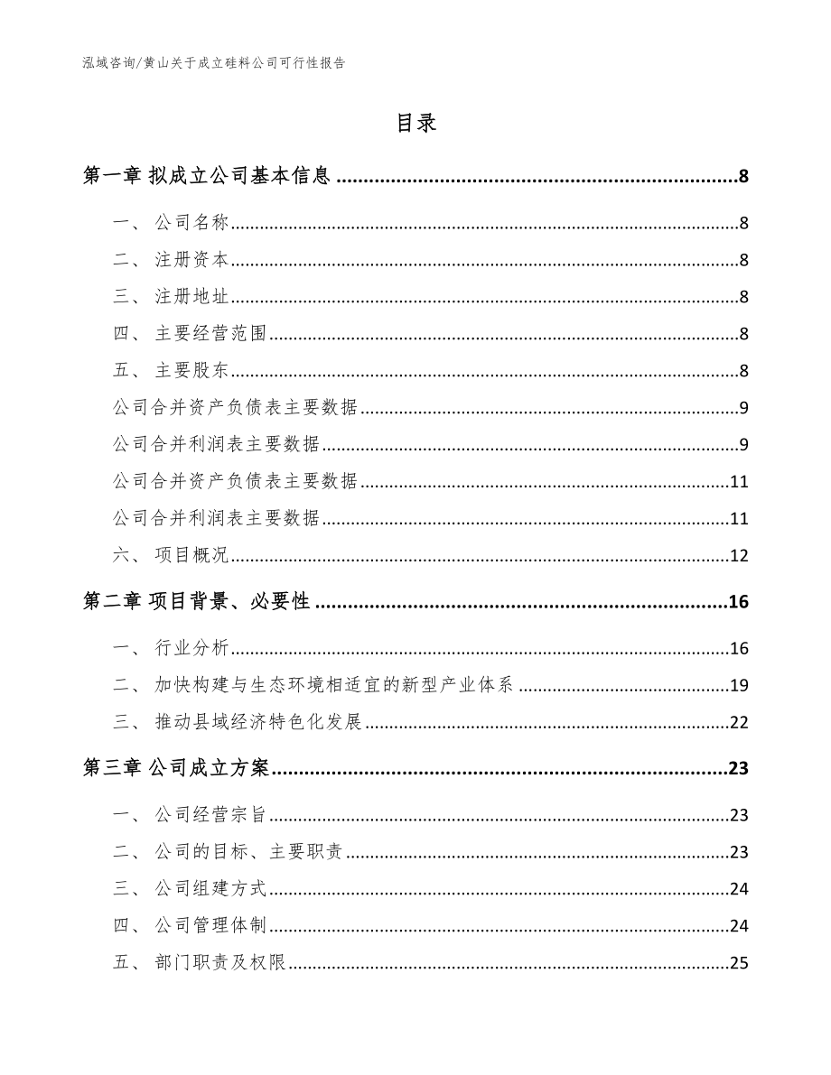 黄山关于成立硅料公司可行性报告【范文参考】_第2页