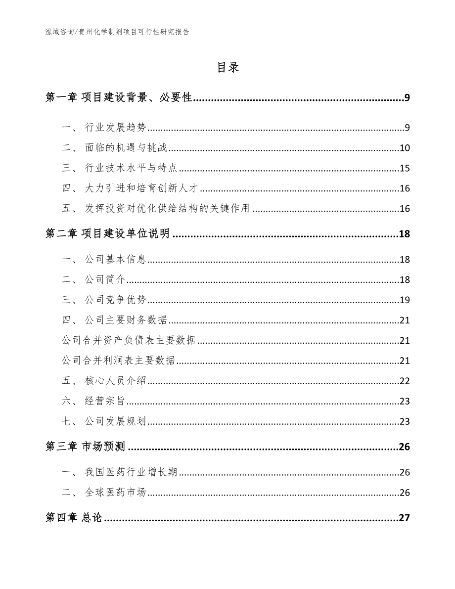 贵州化学制剂项目可行性研究报告（范文参考）_第2页