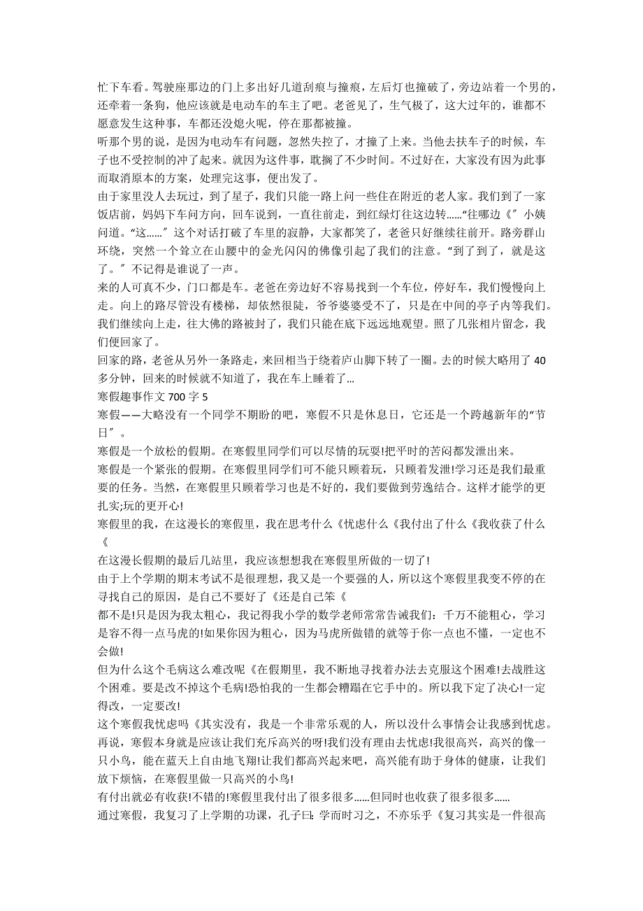 寒假趣事作文700字_第3页