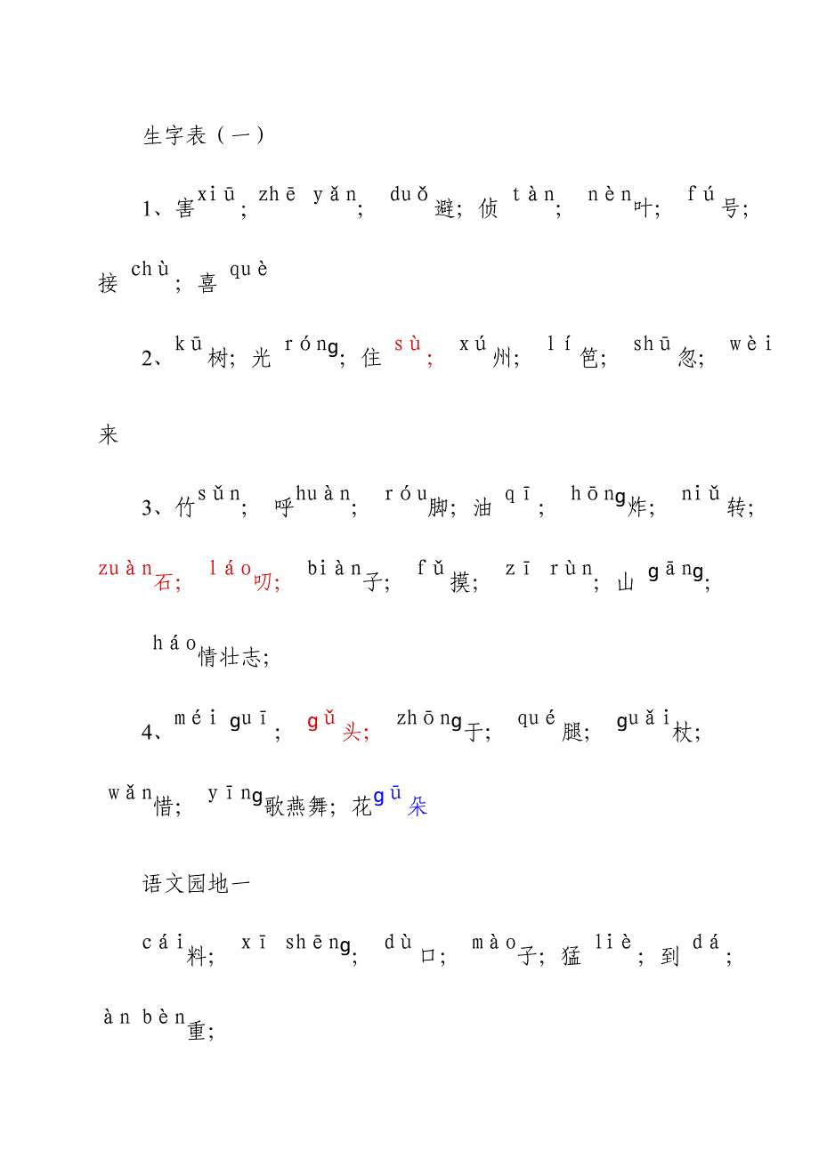 二年级下册生字表(拼音版)完美版_第1页