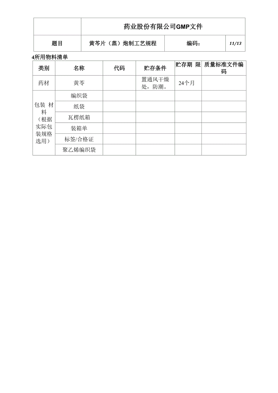 黄芩片(蒸)炮制工艺规程_第4页