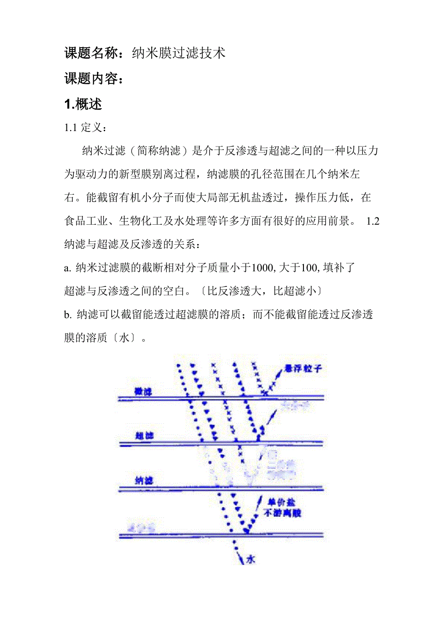 纳米膜过滤技术_第1页