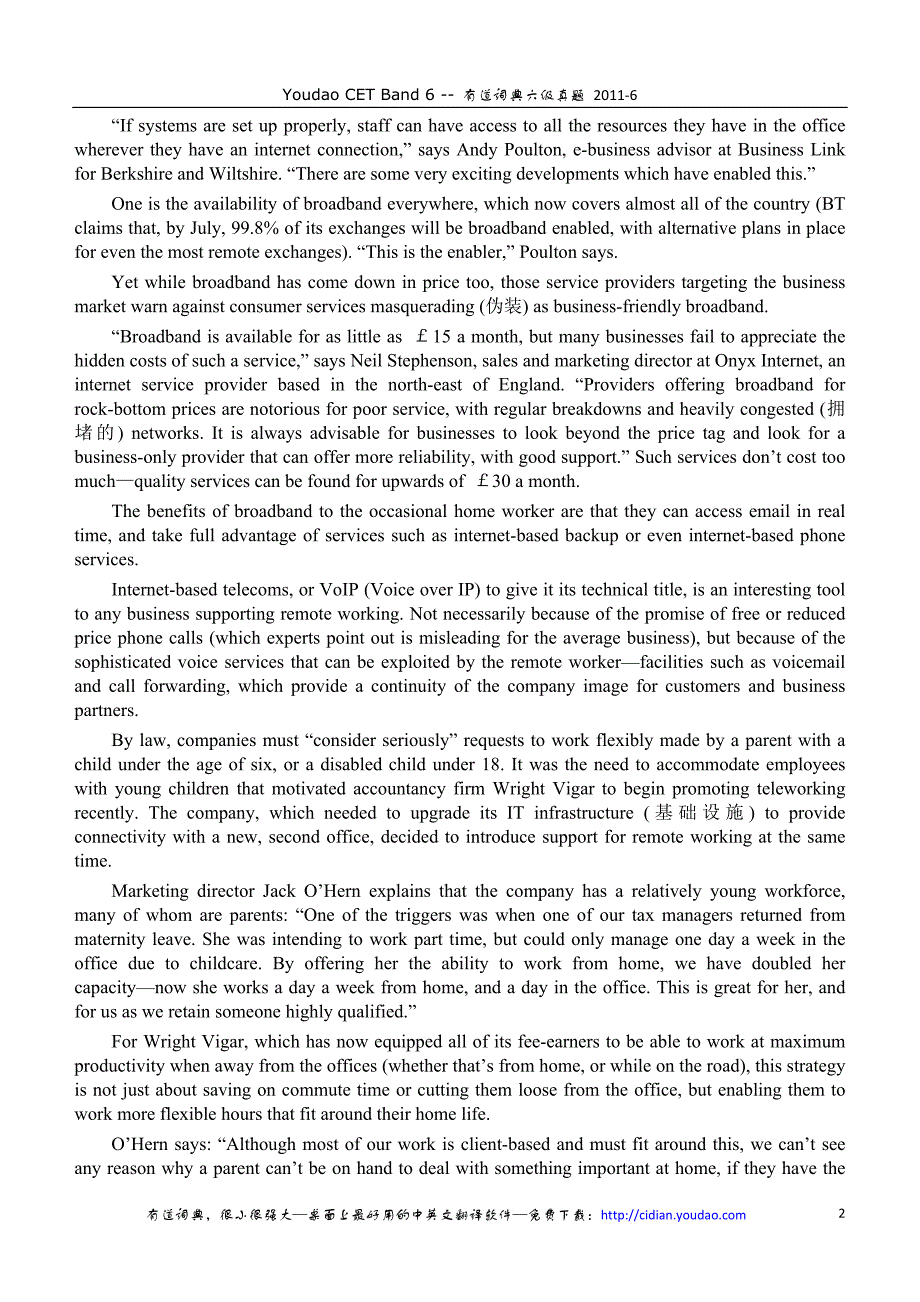 2009年12月六级真题及参考答案_第2页