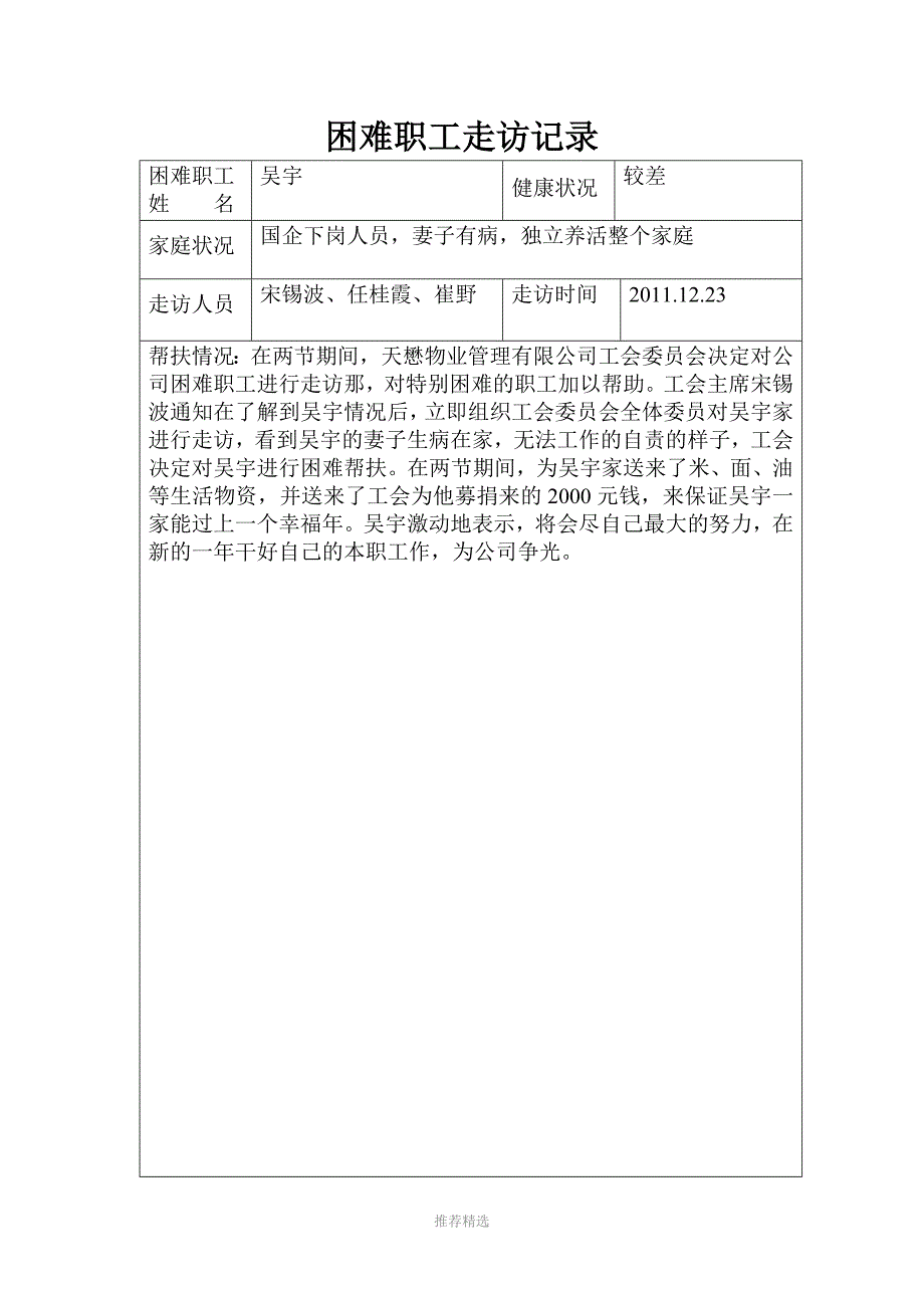 困难职工走访记录_第4页