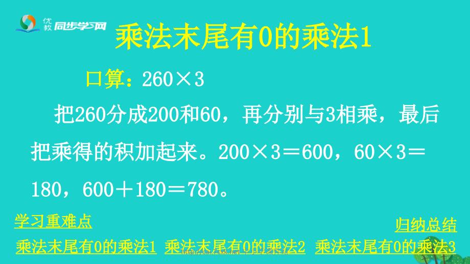 三年级数学上册 第2单元 两、三位数乘一位数（乘数末尾有0的乘法）课件 冀教版_第3页