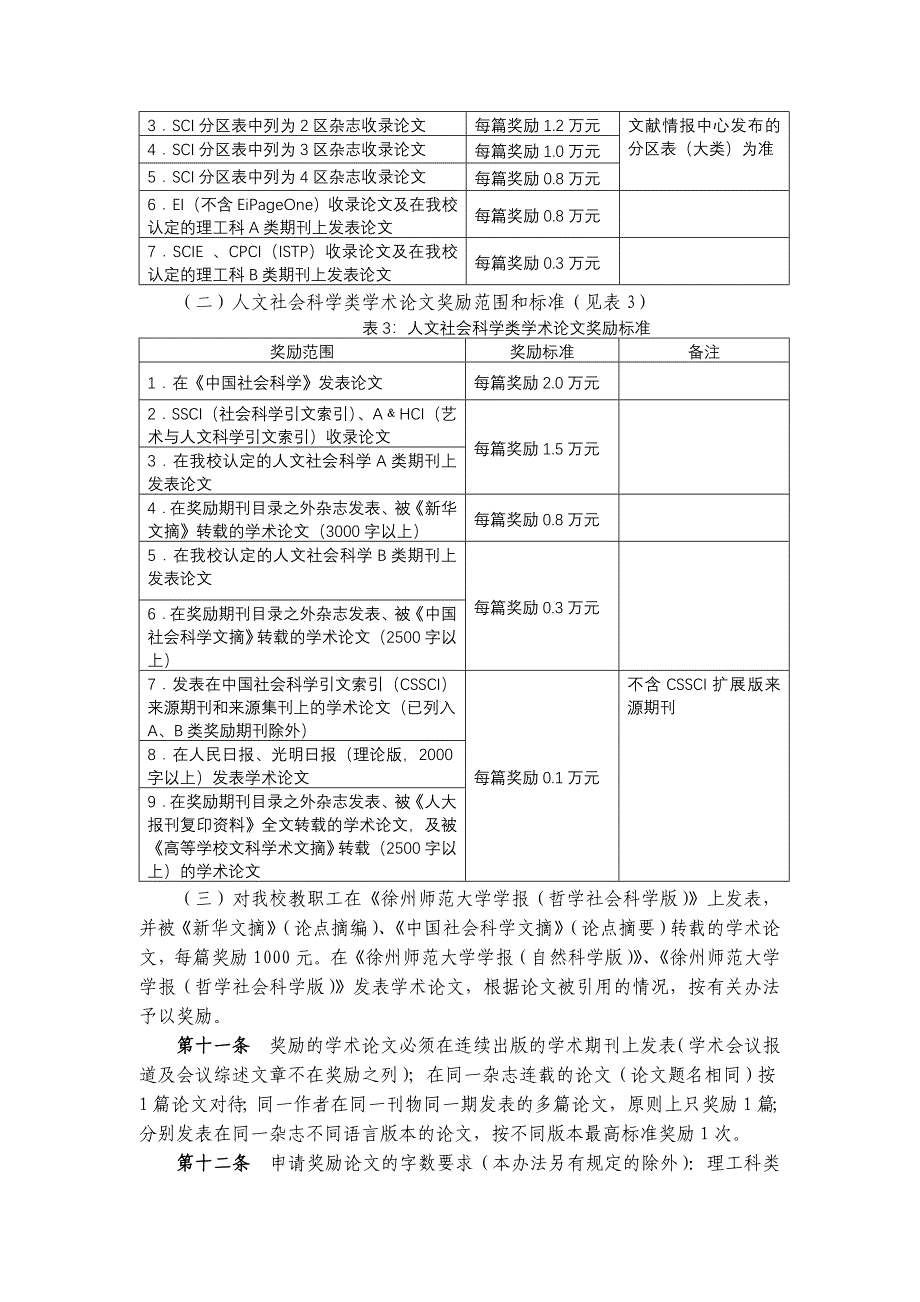 徐州师范大学科研奖励办法(2011年修订)_第3页