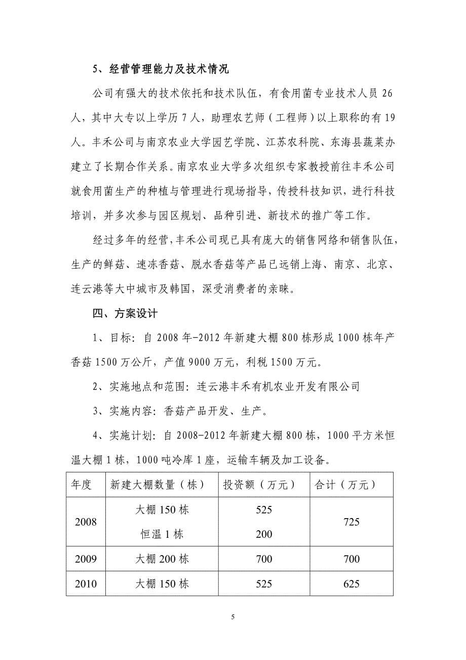 某香菇公司食用菌生产可行性研究报告_第5页