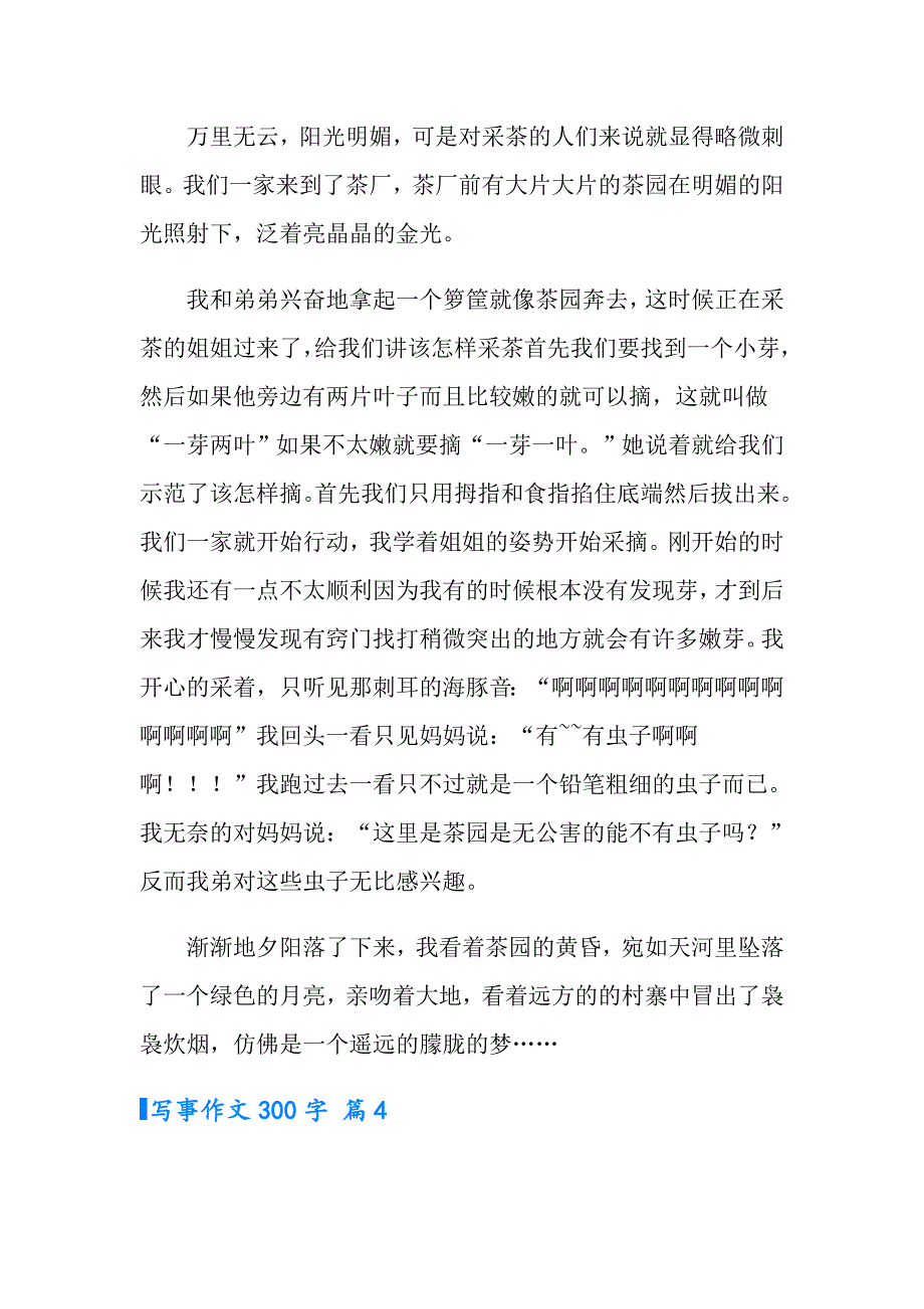 有关写事作文300字集锦6篇_第3页