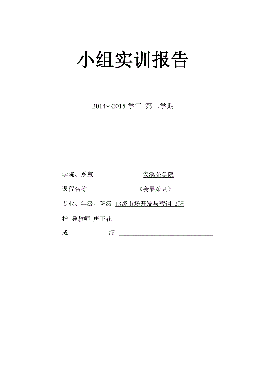 茶博会实训报告_第1页