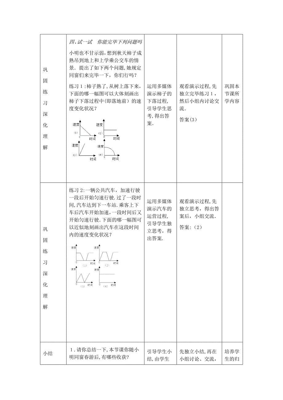 【最新】七年级数学下册-速度的变化教学设计-北师大版_第5页