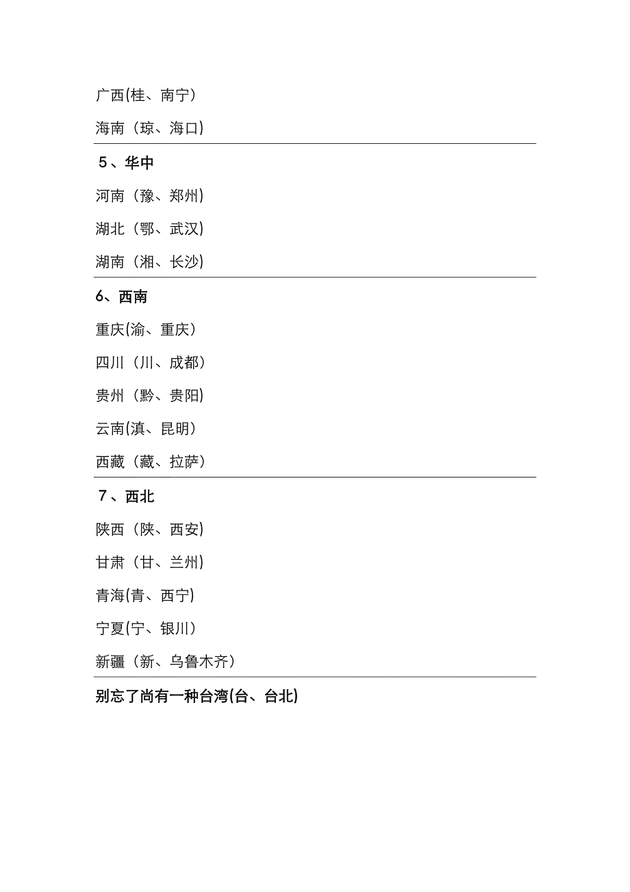 我国华北、东北、华东、华中、华南、西南、西北七大区域各包含哪些省份_第2页