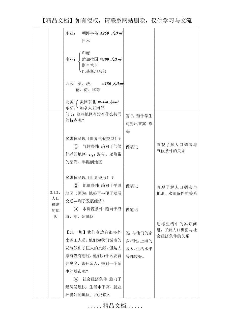 《人口分布与人口迁移》说课稿_第5页