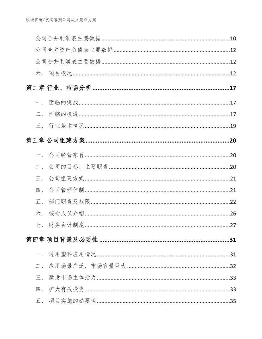 抗滴落剂公司成立策划方案（参考模板）_第4页