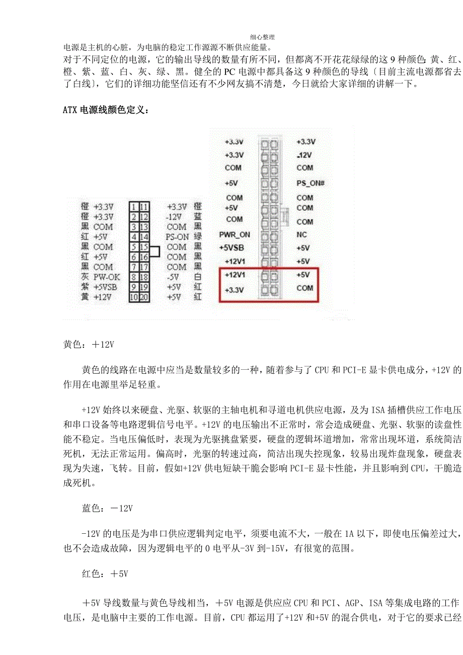 电脑电源接口定义_第1页