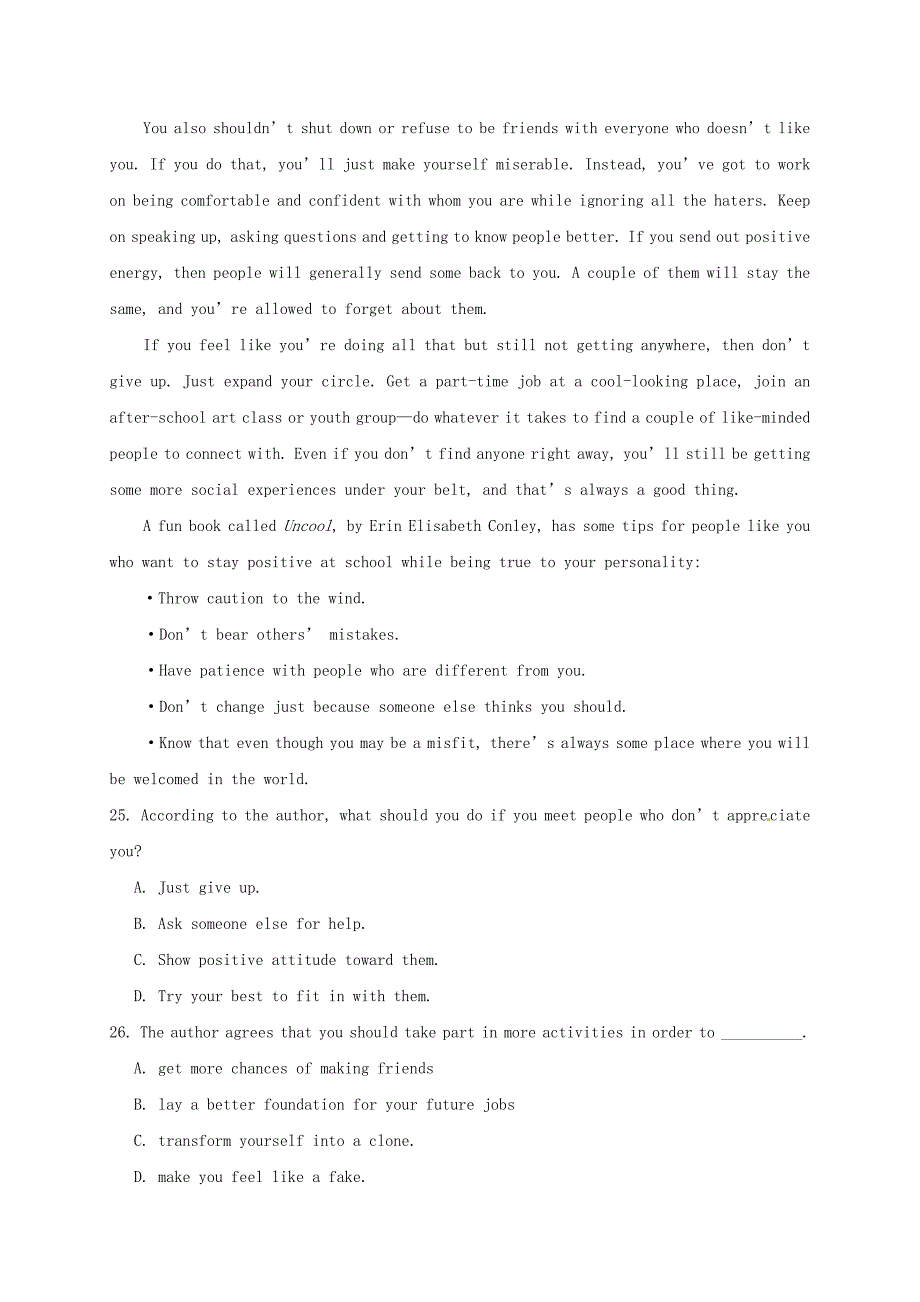 精选辽宁省北票市2023-2023学年高一英语3月月考试题_第3页