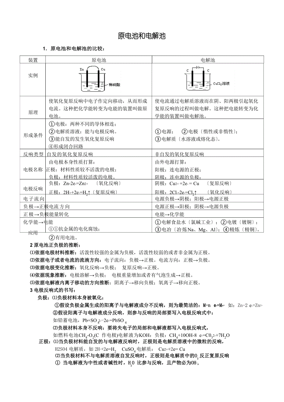 原电池和电解池知识点总结_第1页