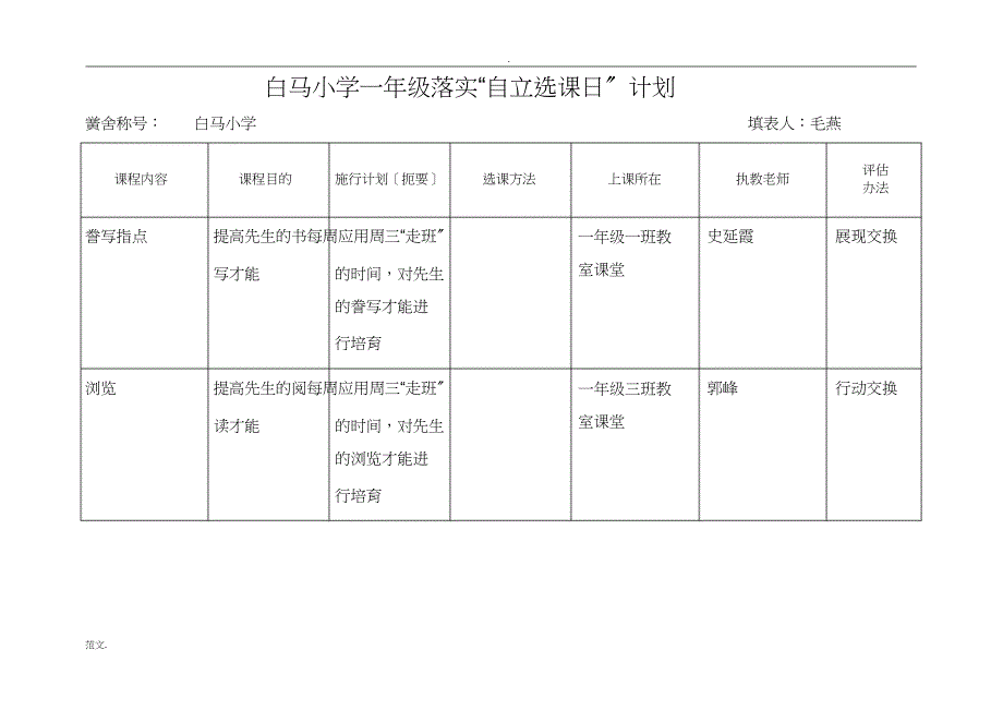 “自主选课日”课程实施计划方案_第3页