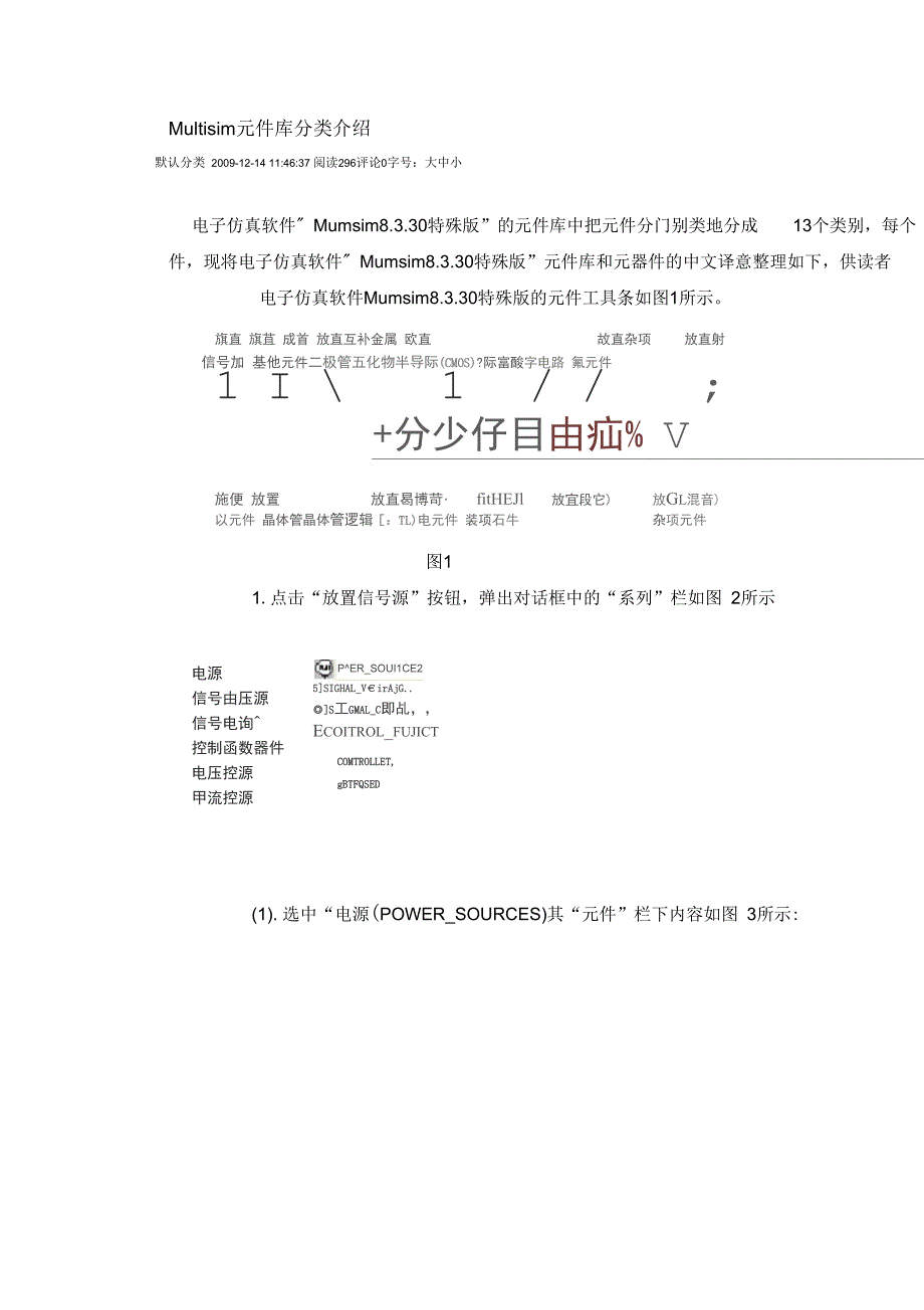 Multisim元件库分类介绍(可直接打印版)_第1页