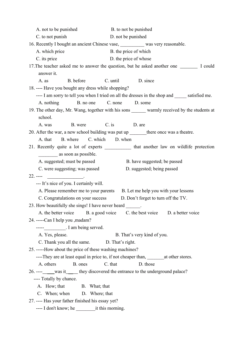 辛庄中心小学英语教师解题基本功竞赛试题_第2页